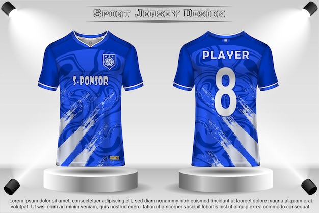Soccer jersey mockup football jersey design on the podium sublimation sport t shirt design collection for racing cycling gaming motocross