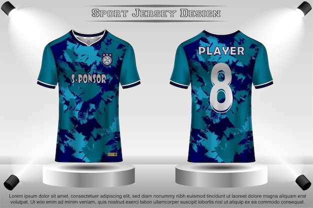 Soccer jersey mockup football jersey design on the podium sublimation sport t shirt design collection for racing cycling gaming motocross