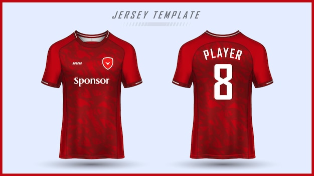 Soccer jersey red tshirt design