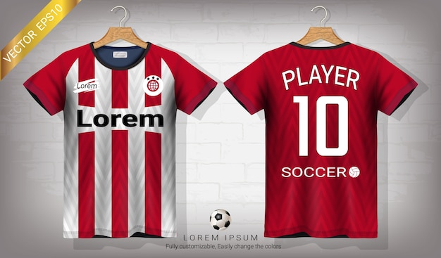 Soccer jersey and t-shirt sport mockup template