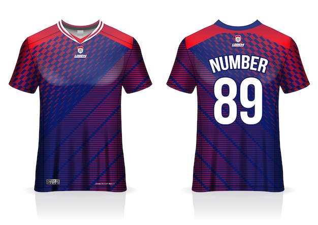 Soccer jersey template uniform front and back view