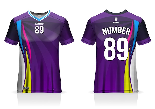 Soccer jersey template uniform front and back view