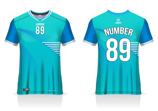 Soccer jersey template uniform front and back view