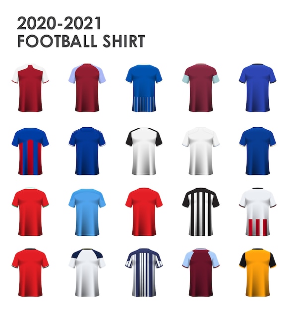 Футбольный комплект или дизайн шаблона футболки.