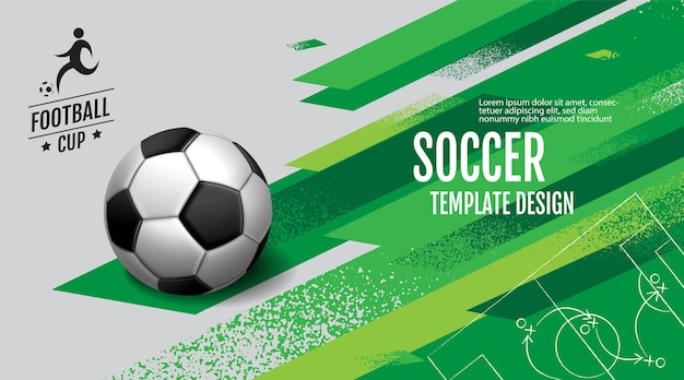 Vector soccer layout design football background illustration