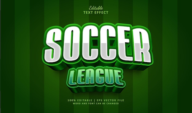 Vector soccer league editable text effect style 3d vector modern logotype badge football team