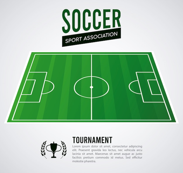 Soccer league sport poster with football camp