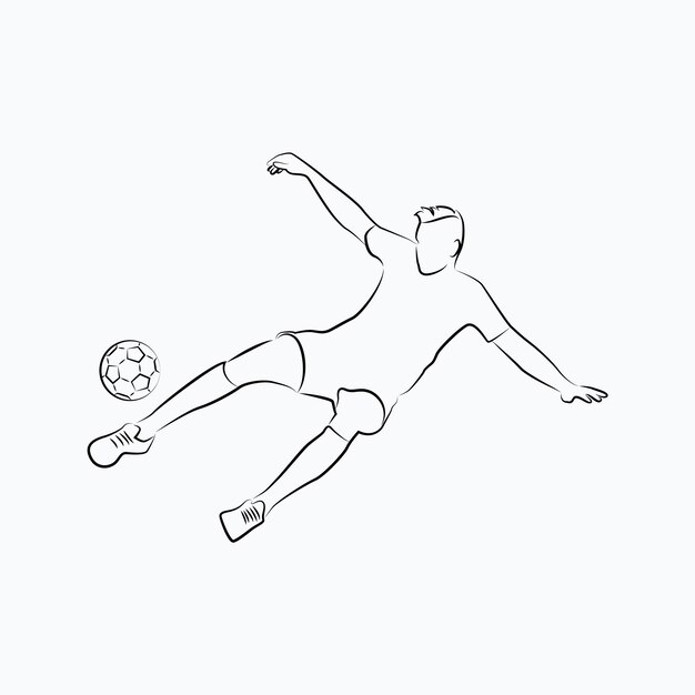 soccer line art illustration