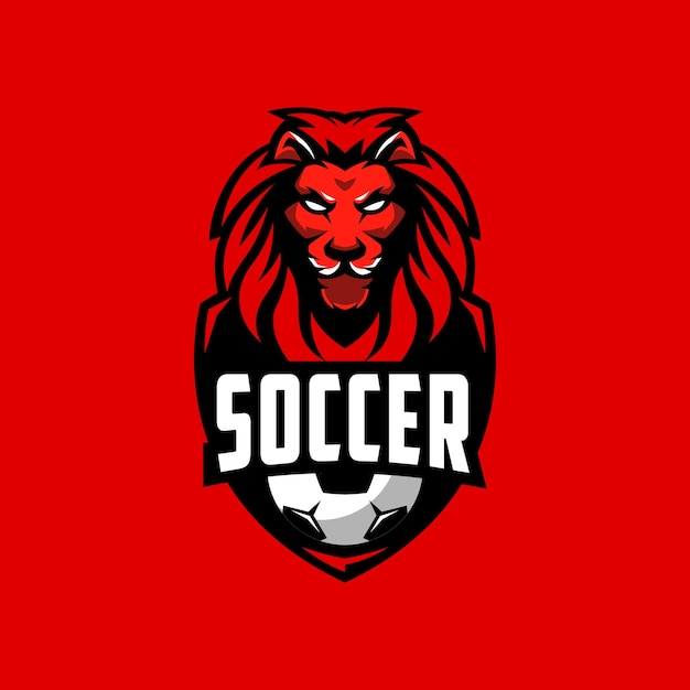 Vector soccer lion logo design