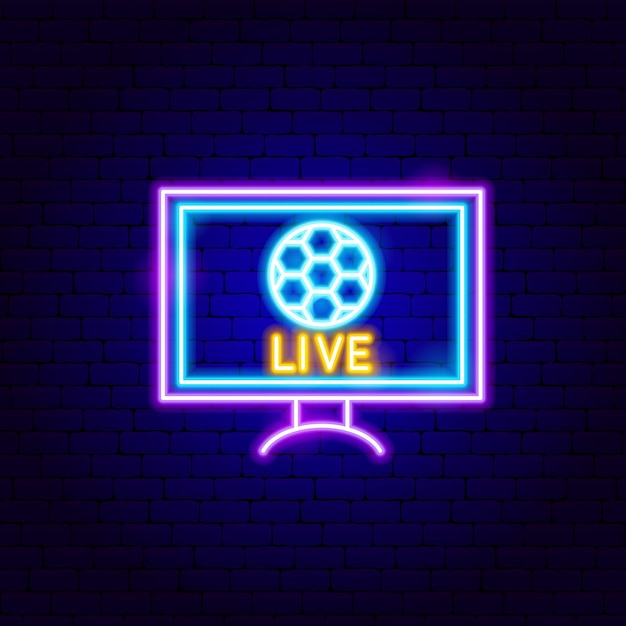 Футбол live tv неоновая вывеска