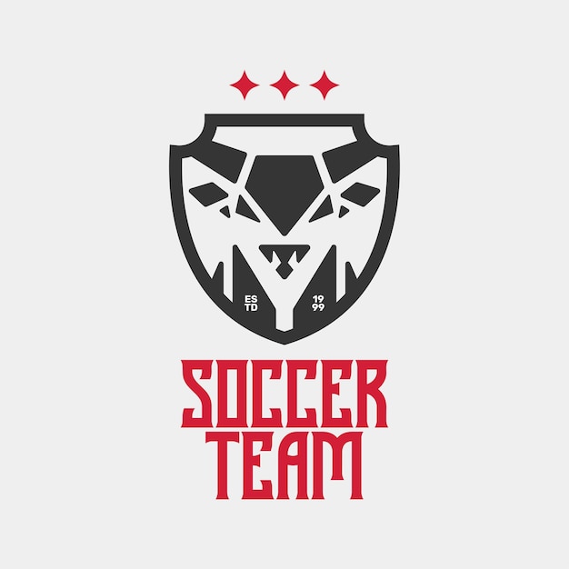 Вектор Шаблон головы быка футбольного логотипа