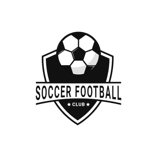Vector soccer logo football club logo design idea with shield symbol
