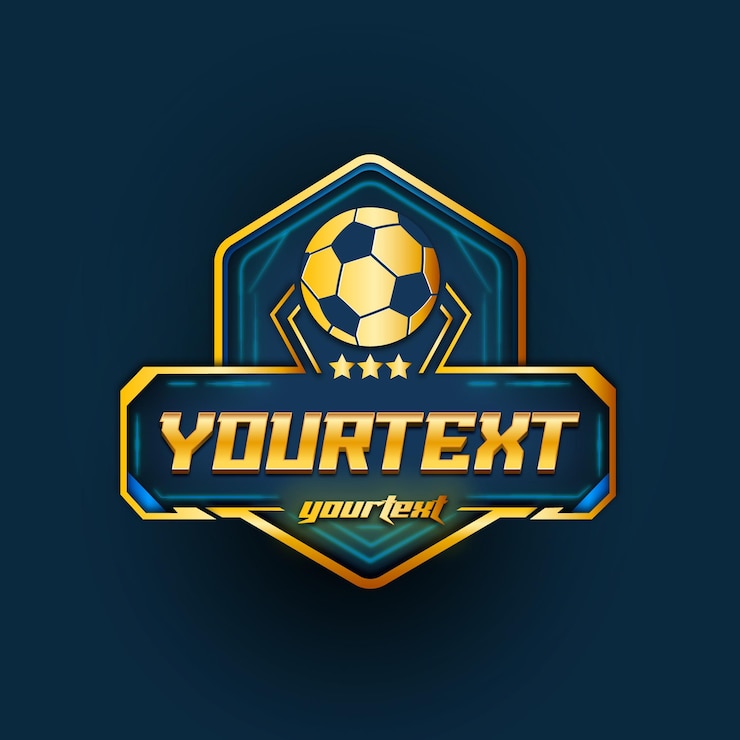 Vector a soccer logo with a blue background