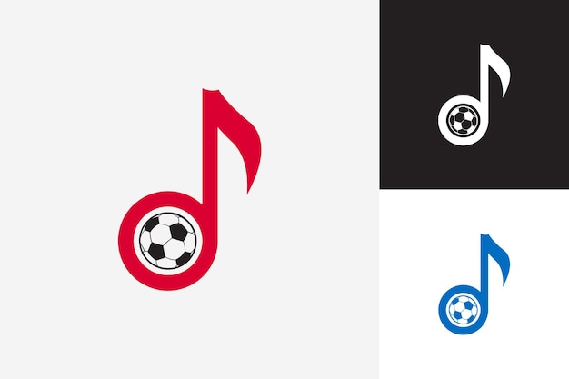 Calcio music logo template design vector, emblem, design concept, creative symbol, icon