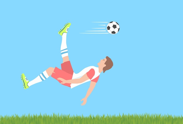 Vector soccer overhead kick