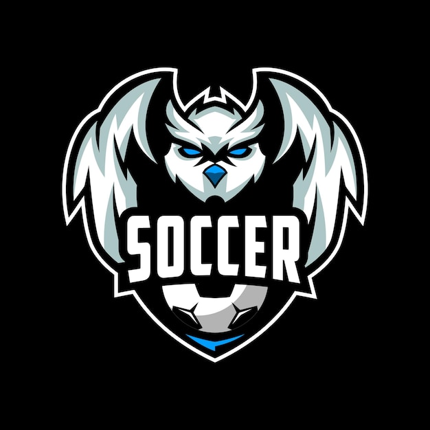 Soccer owl logo design premium