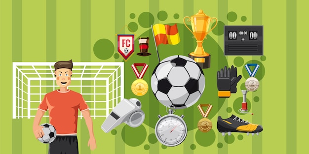 Soccer play horizontal background