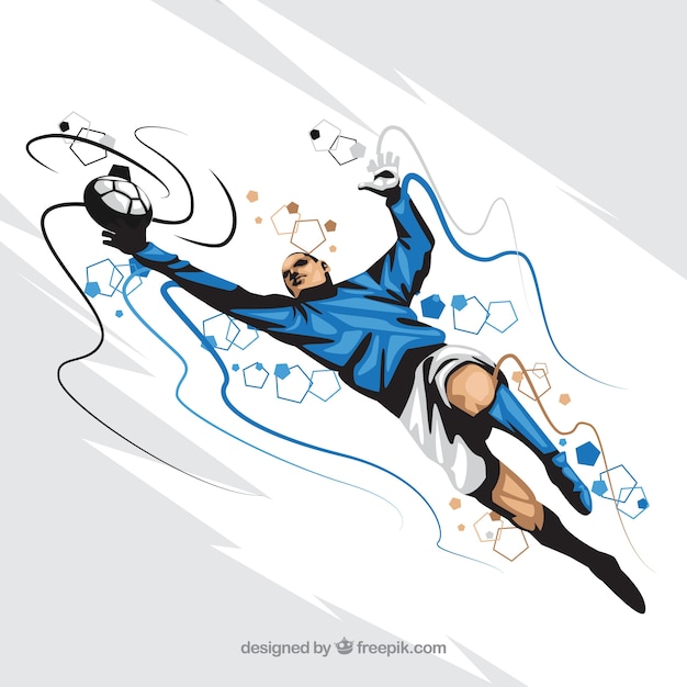 Soccer player background in abstract style