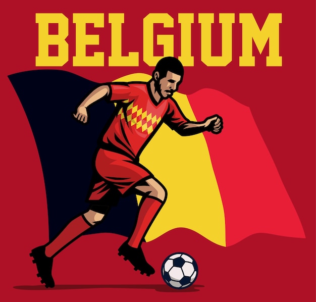 Vector soccer player of belgium