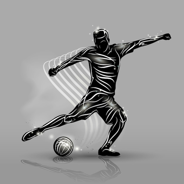 Soccer player in stile nero