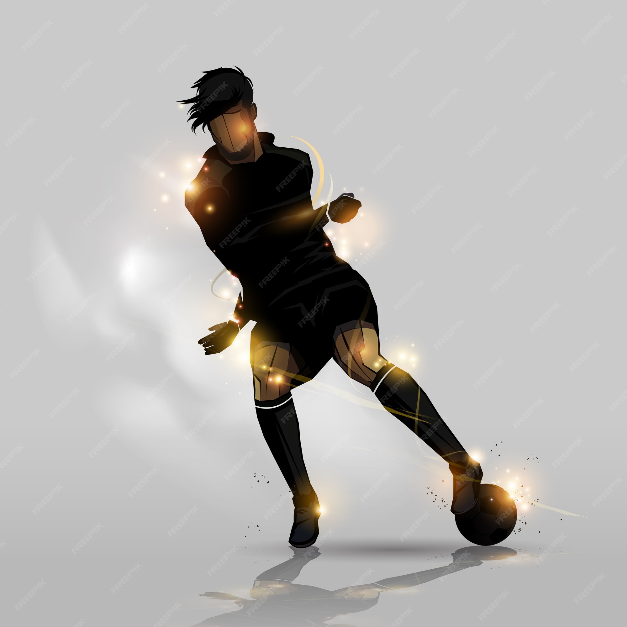 Premium Vector  Abstract silhouette art of male soccer player dribbling a  ball