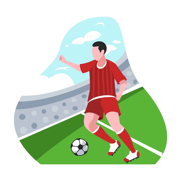 ベクトル サッカー選手フラットデザインイラスト