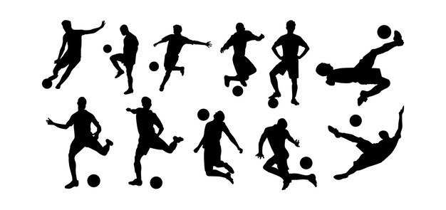 Soccer player and football silhouette