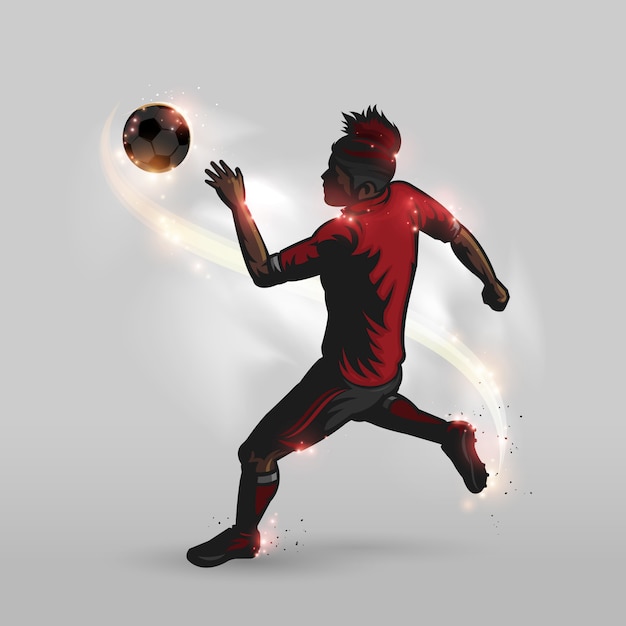 Soccer player is shooting