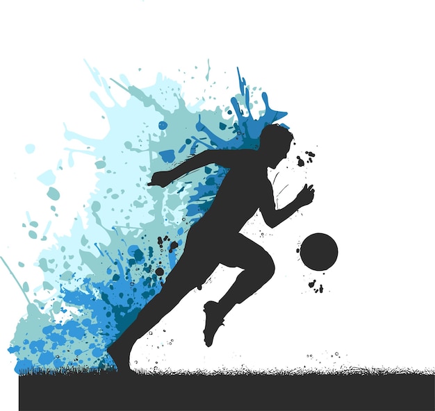 Soccer player kicking ball illustration