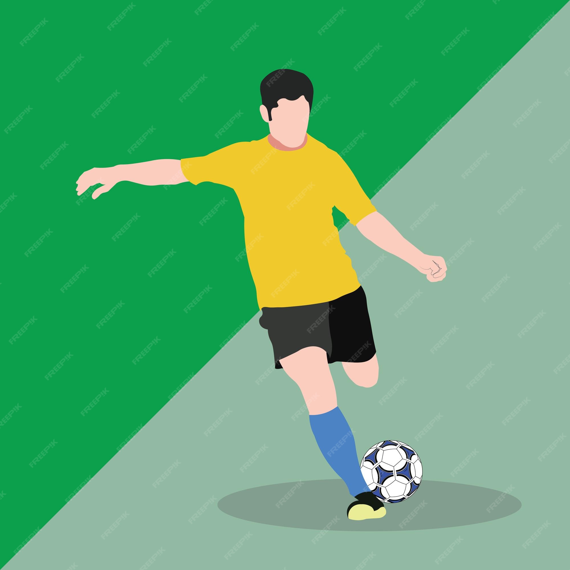 soccer player doing kick ball 12597209 Vector Art at Vecteezy