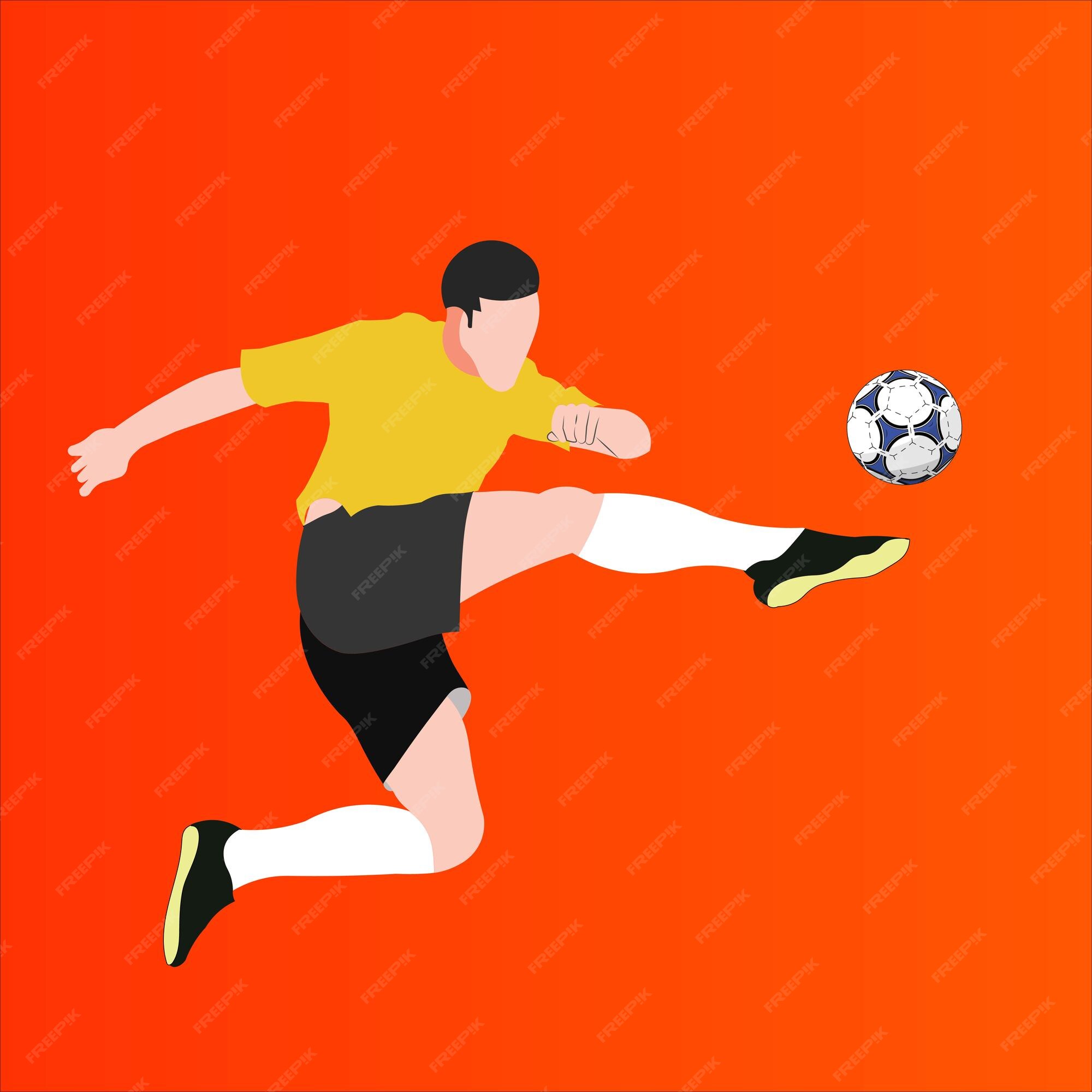 soccer player doing kick ball 12597209 Vector Art at Vecteezy