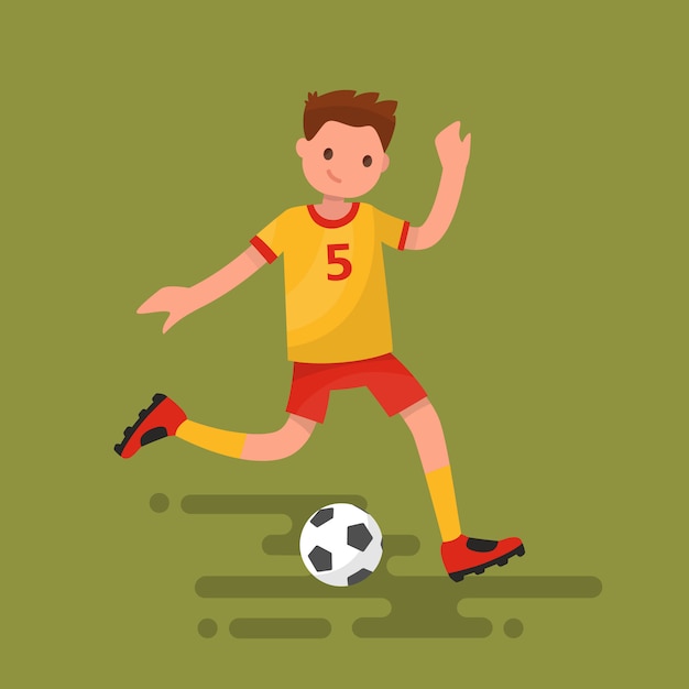축구 선수는 공 그림을 차기