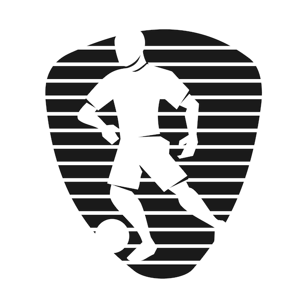 Soccer player kicks the ball Logo Template Icon Illustration Brand Identity