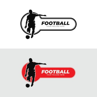 Modello di progettazione del logo del giocatore di calcio