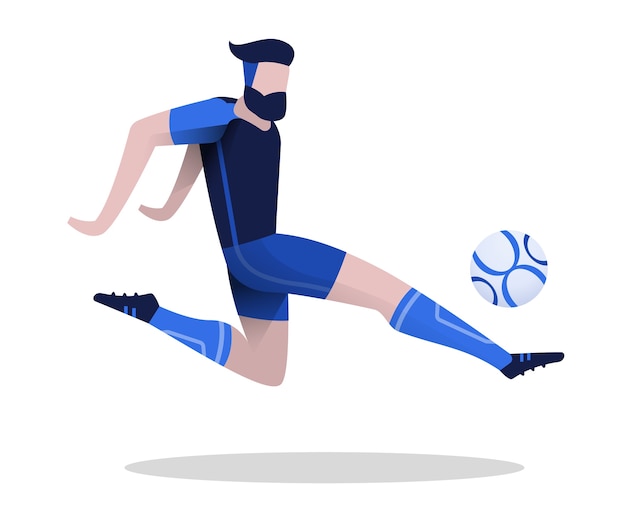 Vector soccer player playing football.