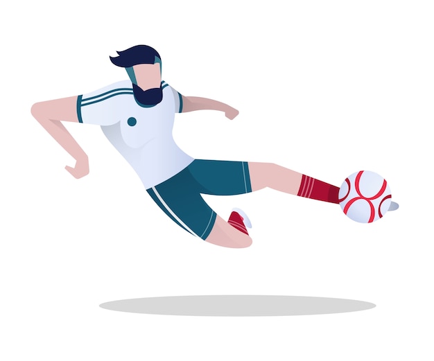 Vector soccer player playing football.