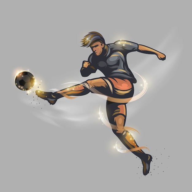 Vector soccer player power shot