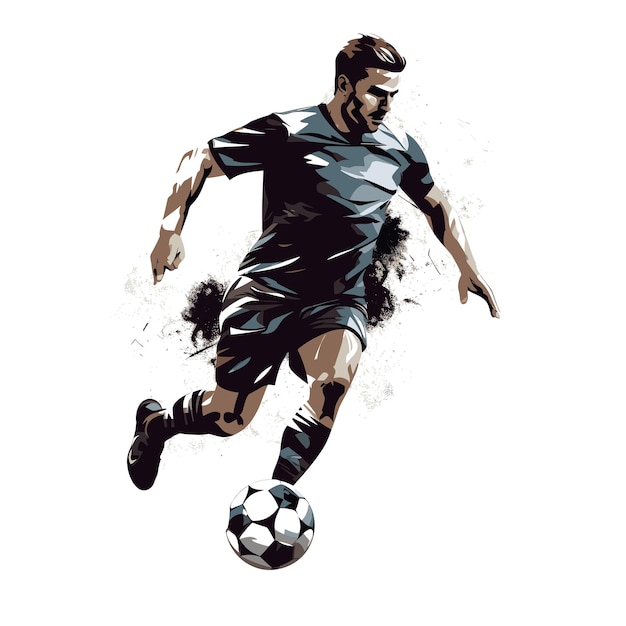 Vector soccer player silhouette illustration football player silhouette