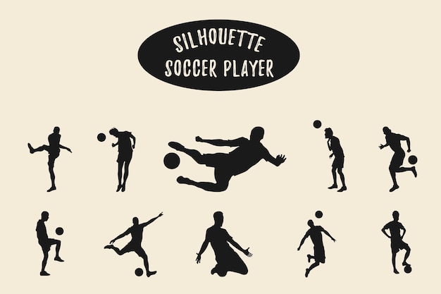 Soccer player silhouette Soccer shoot silhouettes Football player silhouette illustration