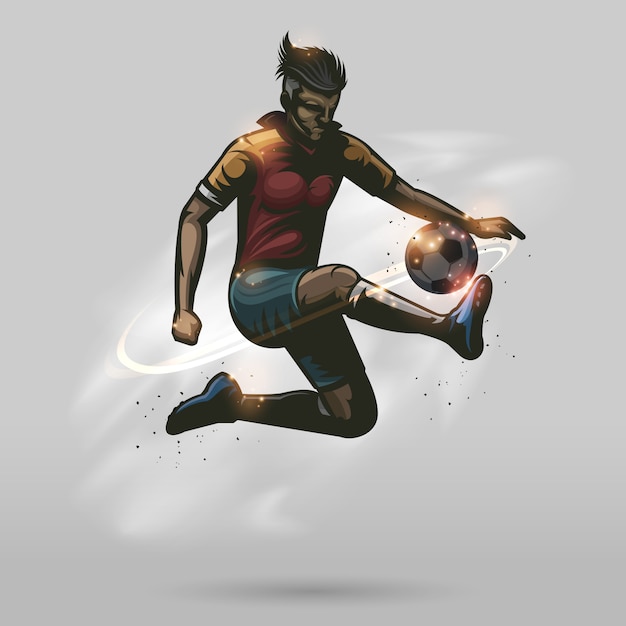 Soccer player touch ball