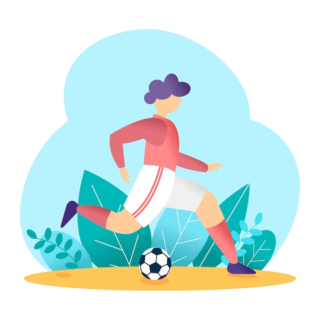 Soccer player with leaves