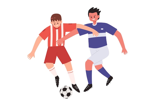 soccer players chasing ball vector image