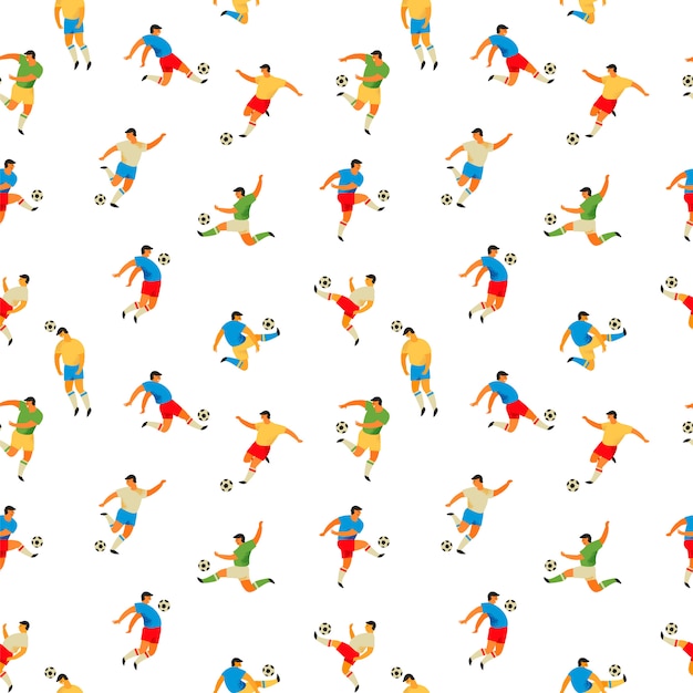 Soccer players. seamless pattern.