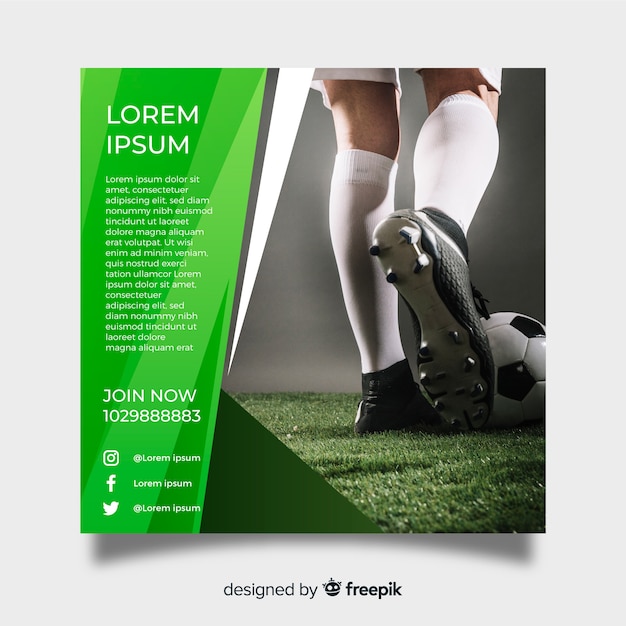 Soccer poster template with photo