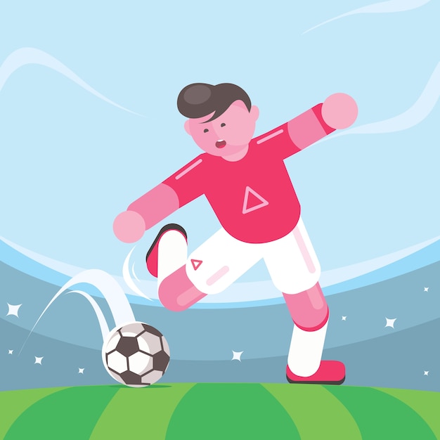 Soccer shooting like a pro. Vector illustration