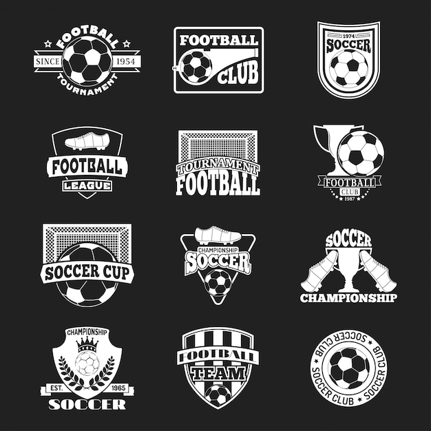 Soccer sign vector set.