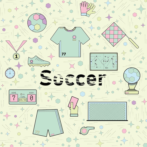 Soccer single pattern light green