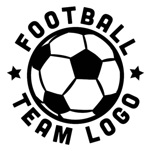 Soccer sports logo template vector art image illustration simple black and white football team logo template tshirt design sticker decal