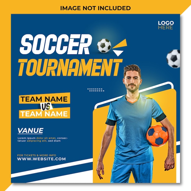 soccer sports social media post template design