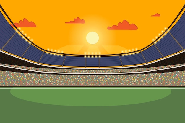 soccer stadium with green grass Vector illustration